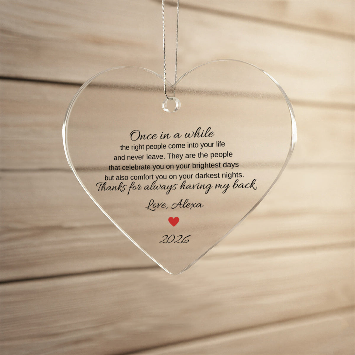 Friends Ceramic Heart Thank You Ornament