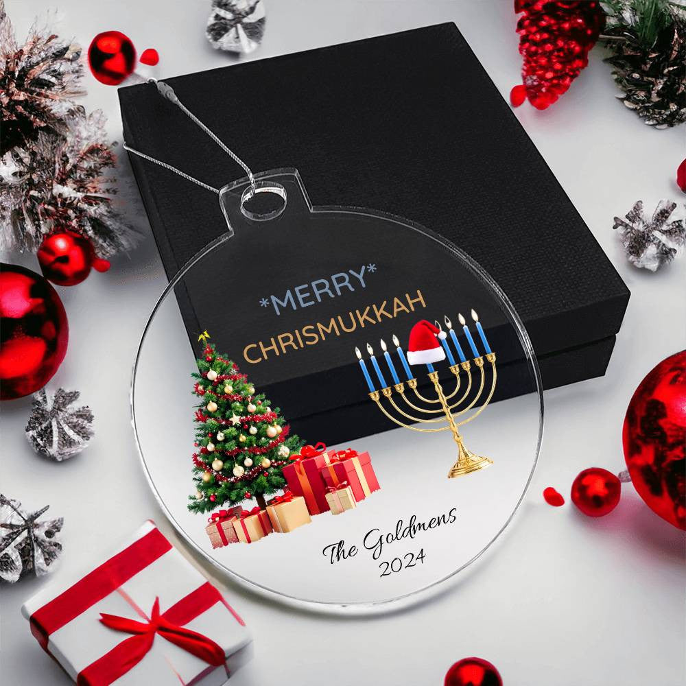 Merry Chrismukka Hanukkah Christmas Ornament Gift-[Heartfelt Family Gift]