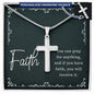Faith Engraved Stainless Steel Cross-[Heartfelt Family Gift]
