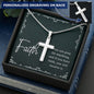 Faith Engraved Stainless Steel Cross-[Heartfelt Family Gift]