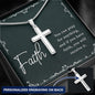 Faith Engraved Stainless Steel Cross-[Heartfelt Family Gift]
