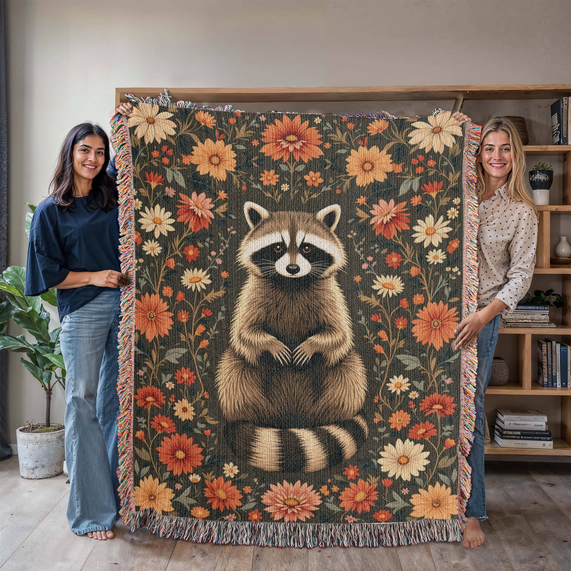Raccoon Woven Cotton Blanket-[Heartfelt Family Gift]