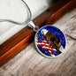 American Flag and Eagle Patriotric Necklace with Engraving-[Heartfelt Family Gift]