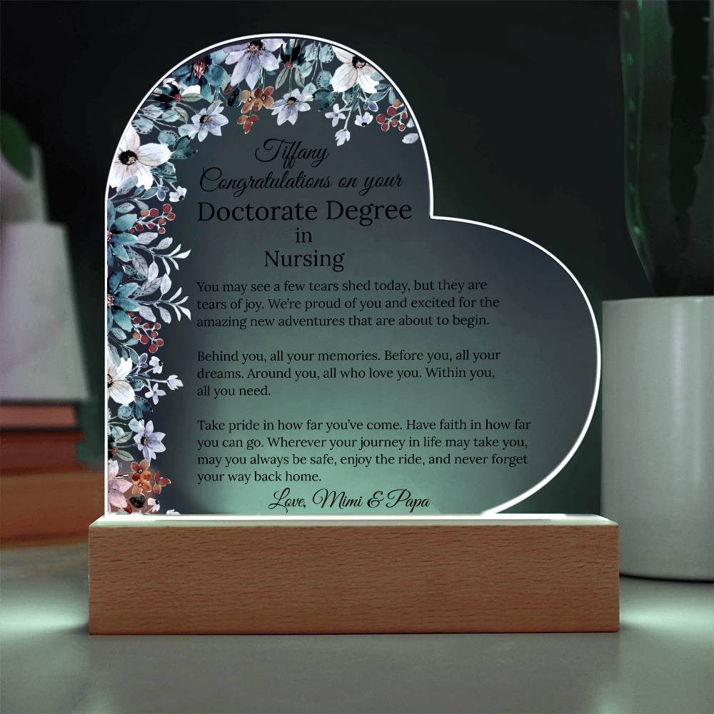 Personalized Doctorate Degree Graduation Plaque