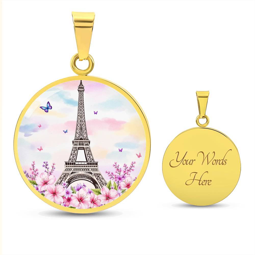 Eiffel Tower Paris Necklace with Engraving