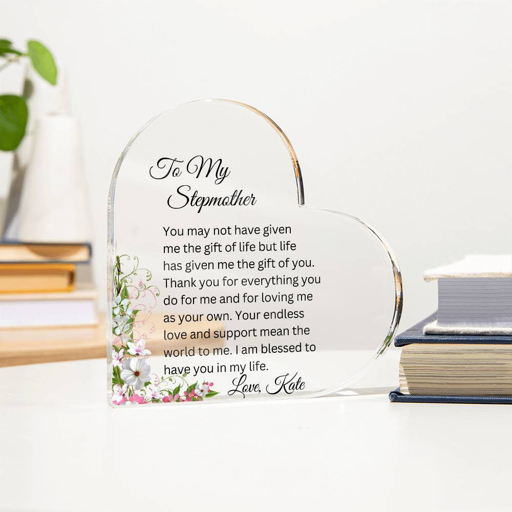 To My Stepmom Acrylic Heart Gift-[Heartfelt Family Gift]
