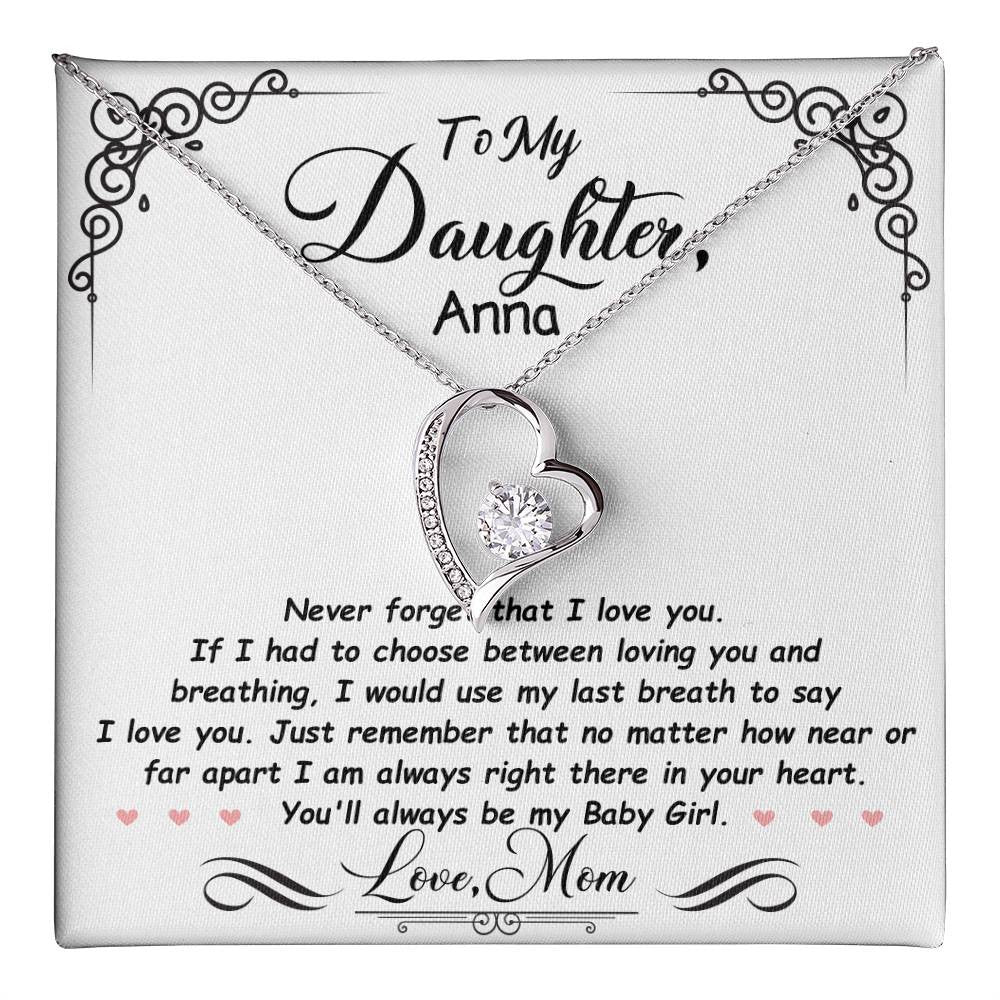 Personalized Daughter Heart Necklace Gift from Mom or Dad-[Heartfelt Family Gift]