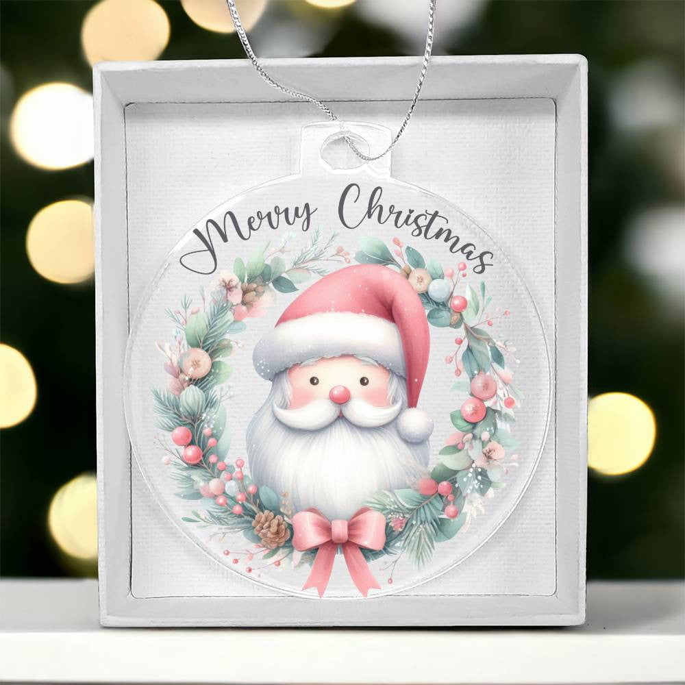 Santa Merry Christmas Acrylic Christmas Ornament-[Heartfelt Family Gift]