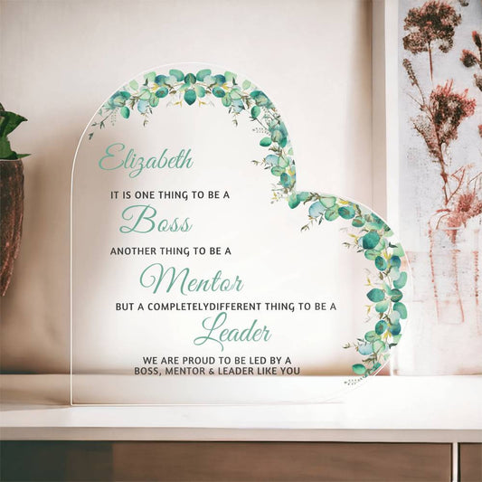 Boss Leader Mentor Acrylic Heart Plaque-[Heartfelt Family Gift]