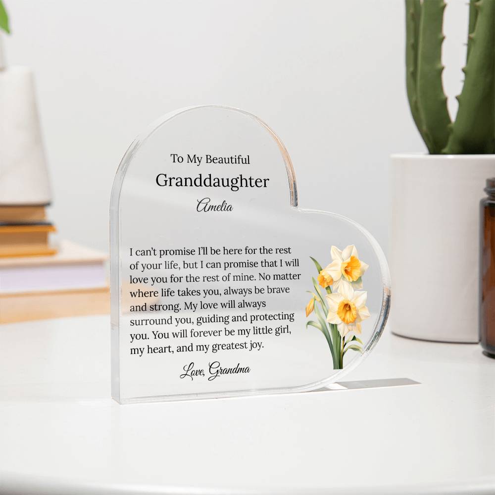 Personalized Granddaughter Acrylic Heart Gift