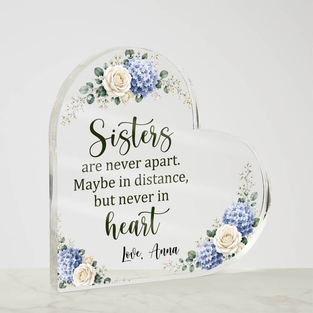 Sisters Acrylic Heart Plaque