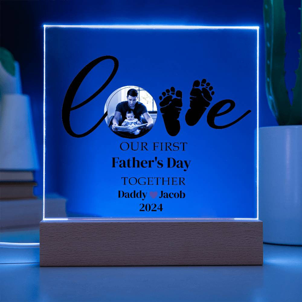1st Fathers day  or Christmas Together  Dad Mom Plaque-[Heartfelt Family Gift]