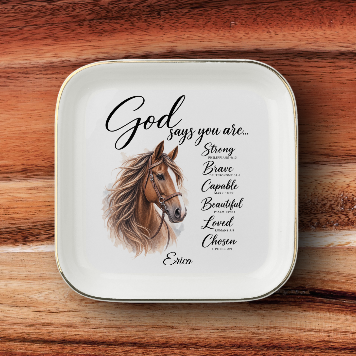 Horse Bible Verse Jewelry Dish