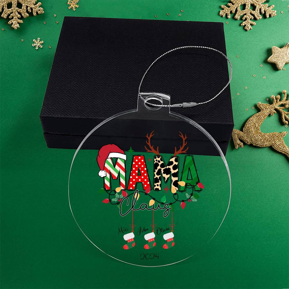 Mama Claus Acrylic Ornament for Mom-[Heartfelt Family Gift]