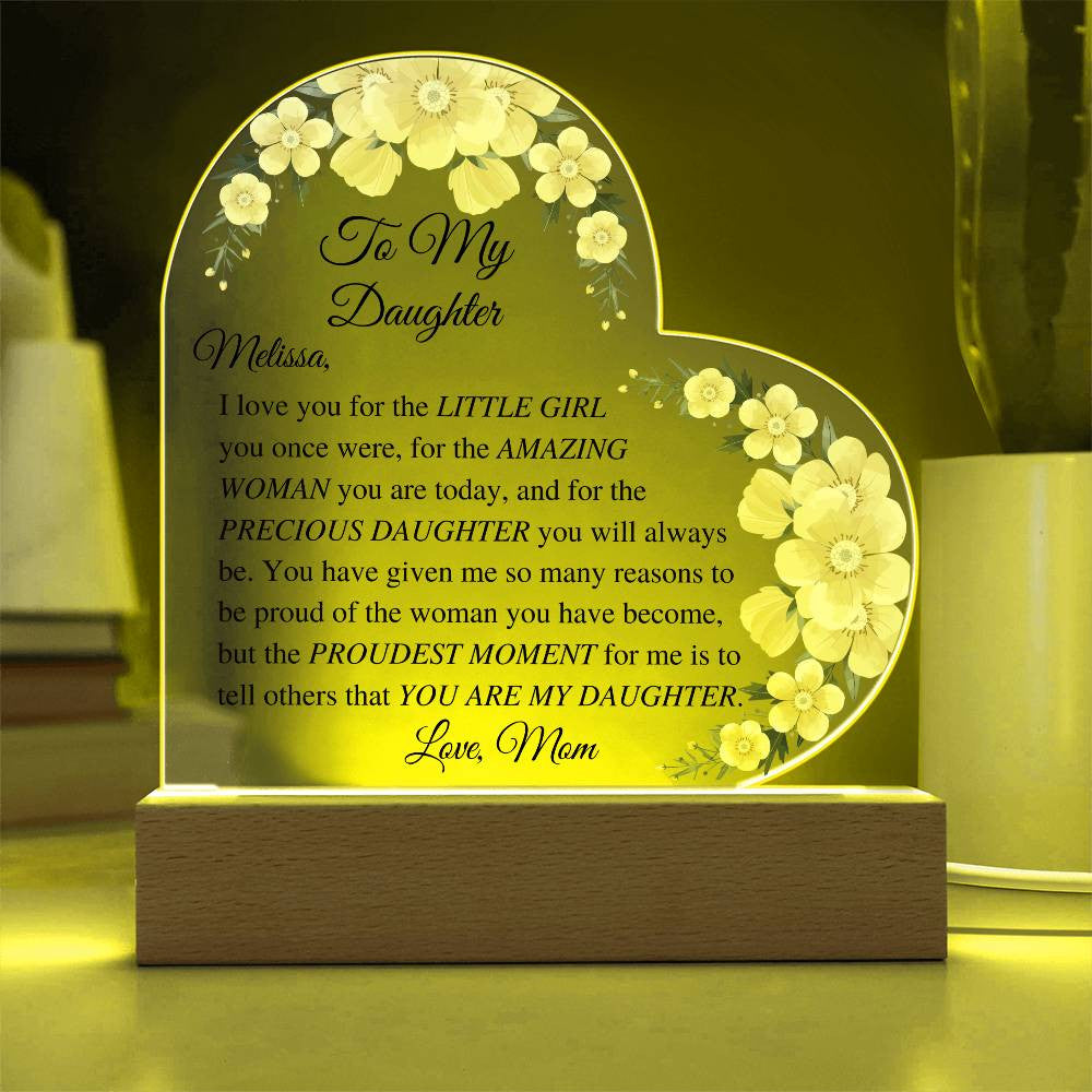 Daughter Acrylic Heart Plaque-[Heartfelt Family Gift]