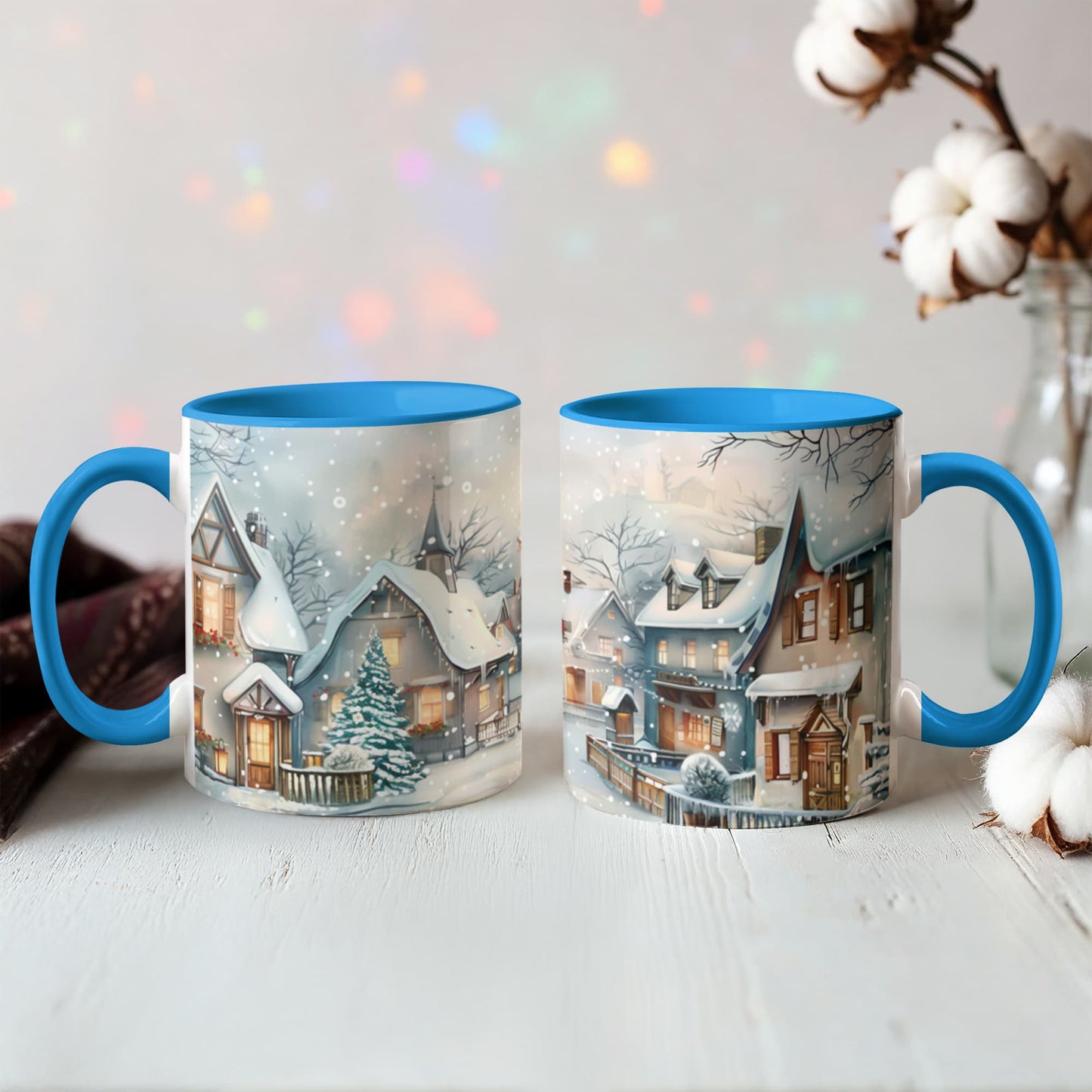 Christmas Winter Wonderland Color Accent Mugs