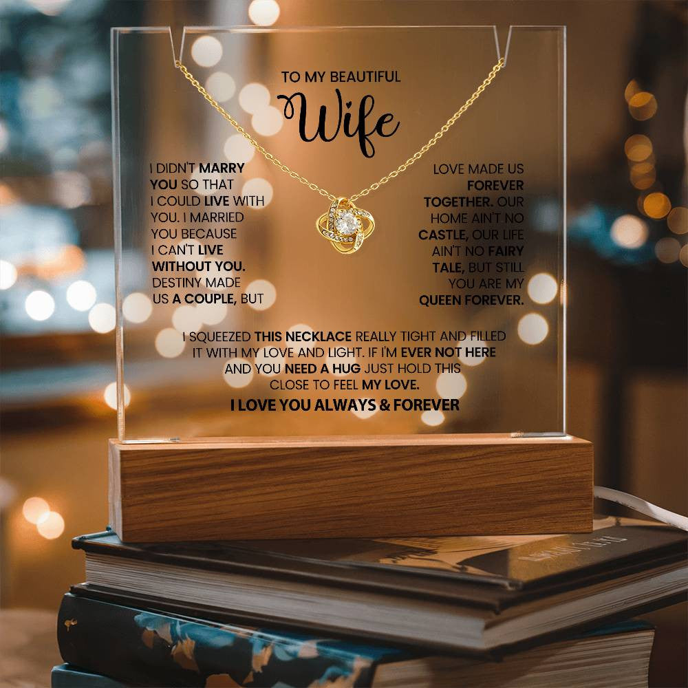 Wife Lighted Jewelry Holder with Necklace Gift Set-[Heartfelt Family Gift]