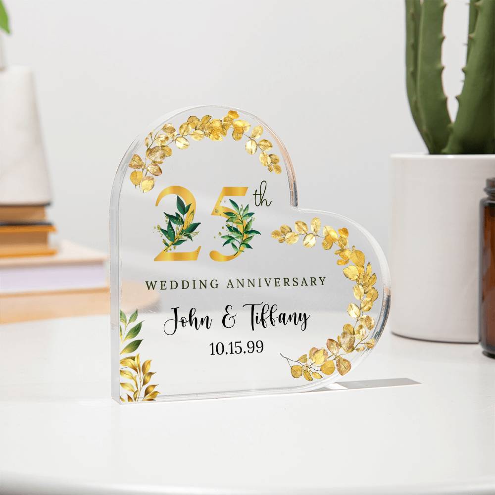 50th Anniversary Acrylic Heart Plaque