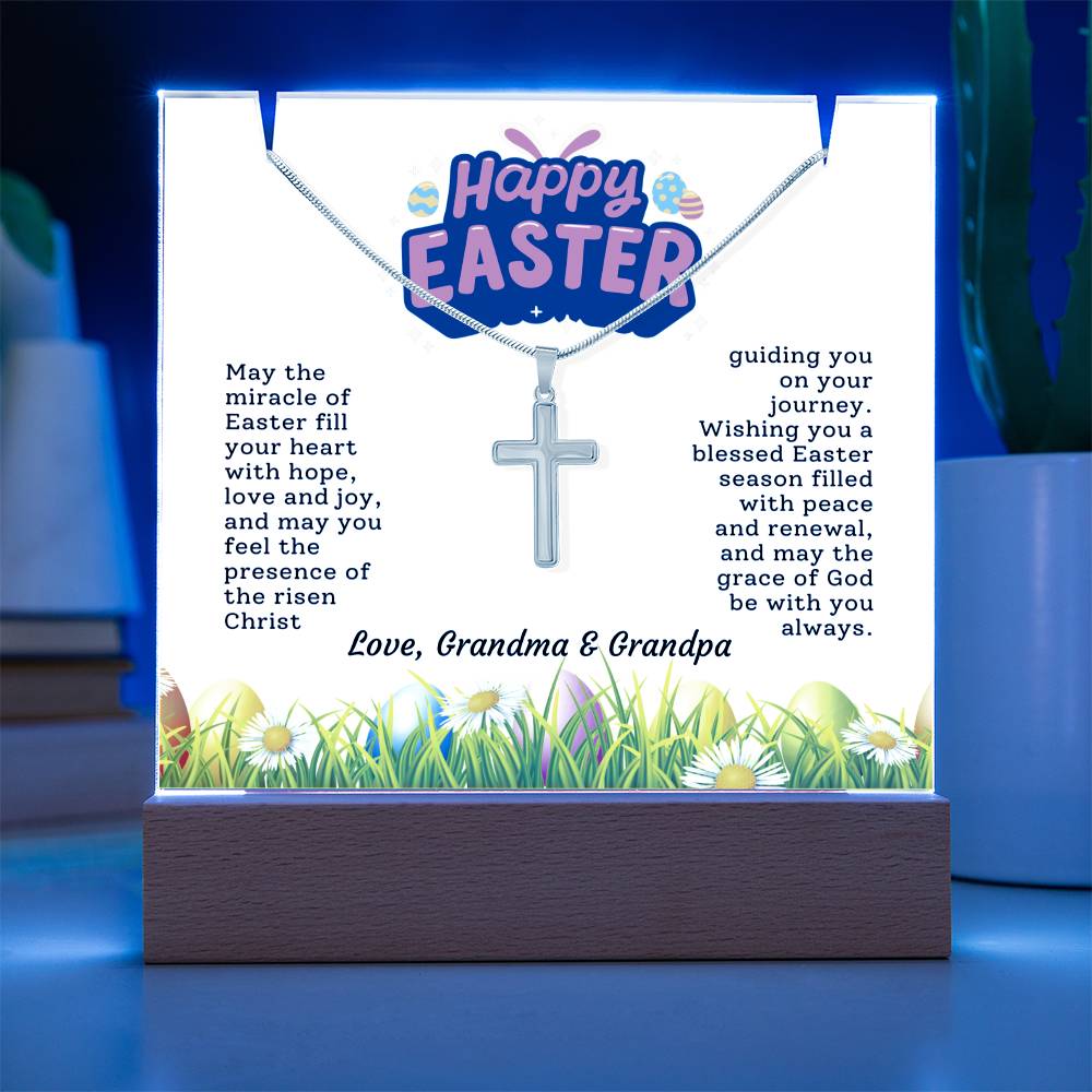 Easter Gift - Cross and Personalized Sign