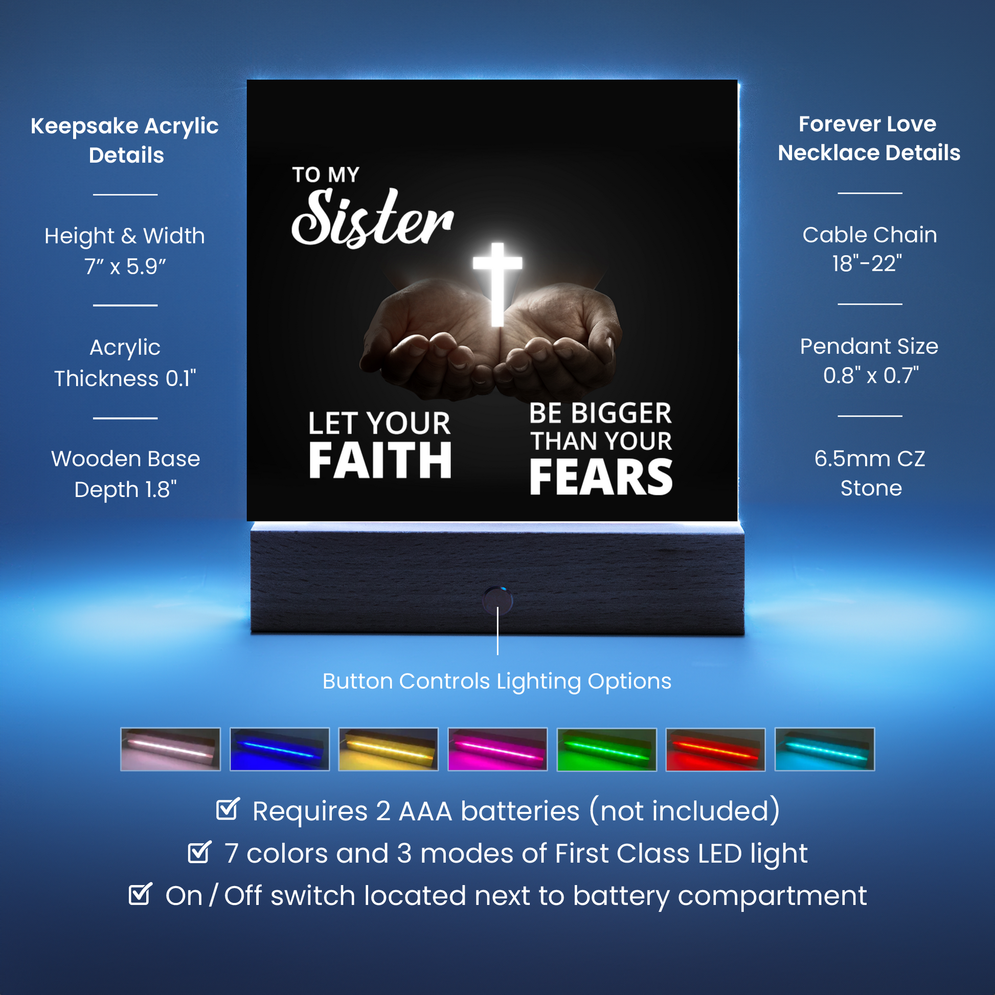 Sister Faith Religious Plaque & Cross Gift Set-[Heartfelt Family Gift]