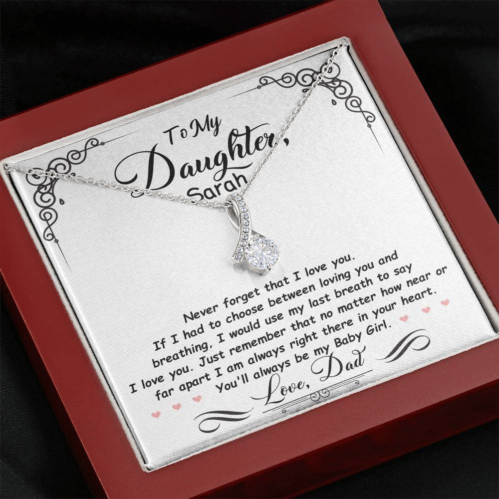 To My Daughter Personalized Necklace Gift from Mom or Dad-[Heartfelt Family Gift]