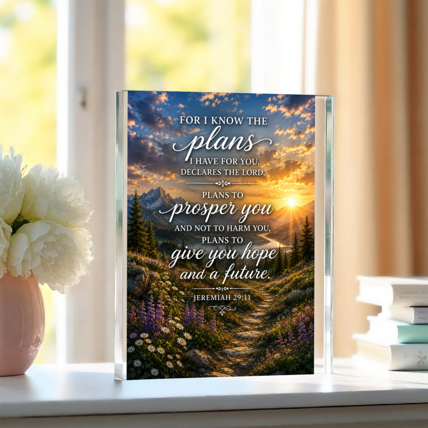Jeremiah 29 11 Bible Verse Acrylic Plaque, Christian Wall Art, Inspirational Religious Decor, Faith Quote Gift