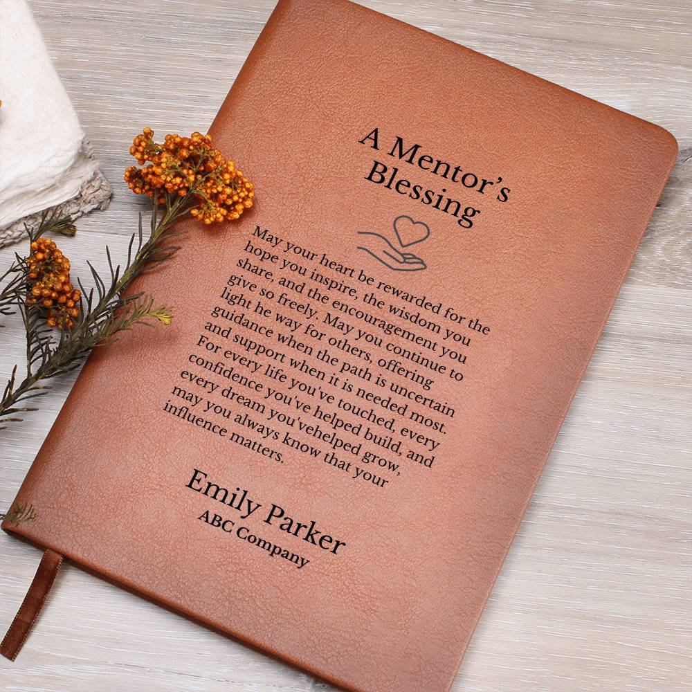 Mentor Prayer Journal, Vegan Leather Notebook, Inspirational Gift for Mentor