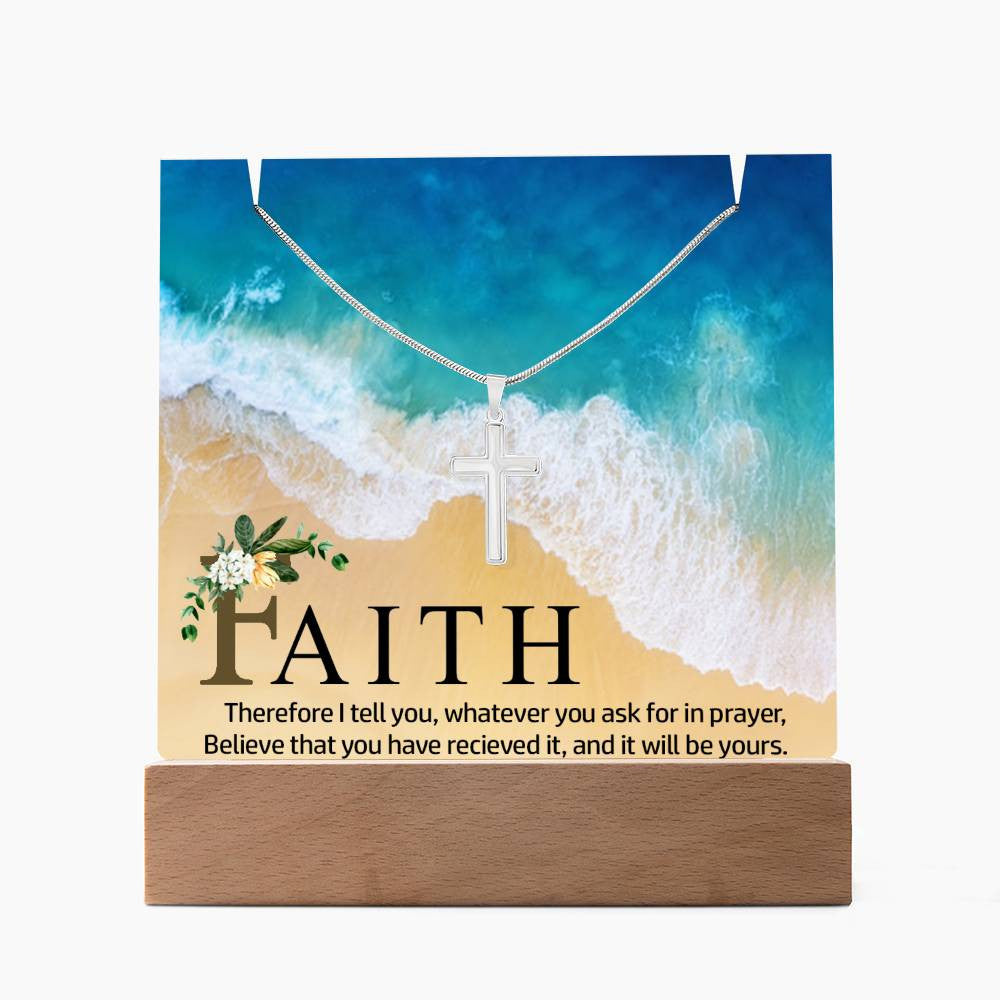 Faith Religious Plaque & Cross Gift Set-[Heartfelt Family Gift]