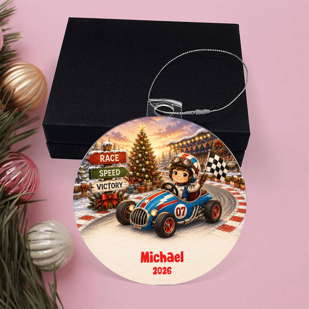 Race Car Christmas Ornament