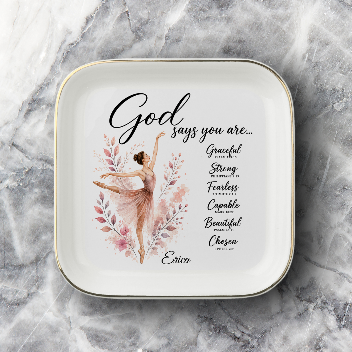 Dance Christian Jewelry Dish Trinket Tray