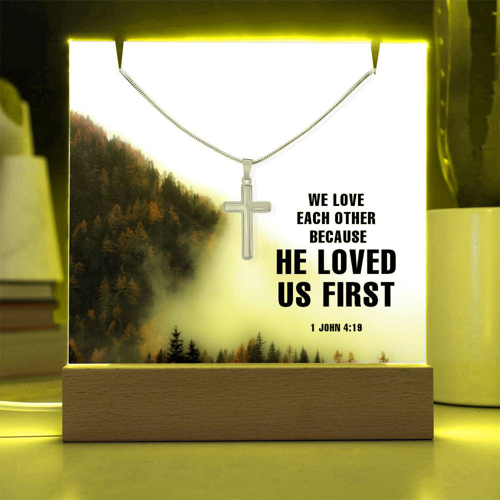 Love One Another Religious Plaque & Cross Gift Set-[Heartfelt Family Gift]