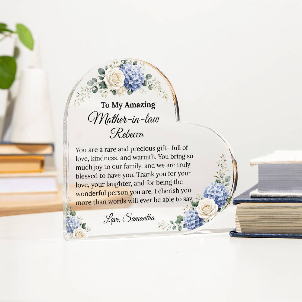 Personalized Mother in Law Heart Plaque