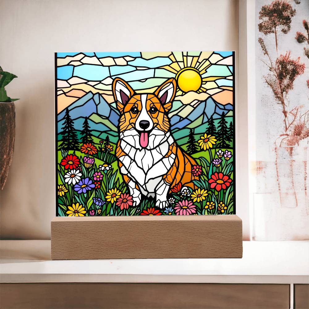 Corgi Dog Lighted Plaque