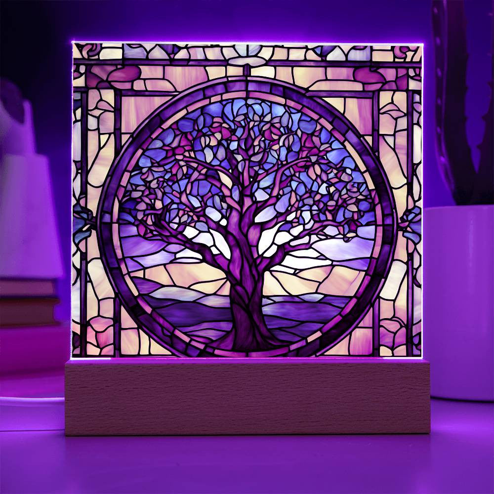 Tree of Life Acrylic Square Plaque-[Heartfelt Family Gift]