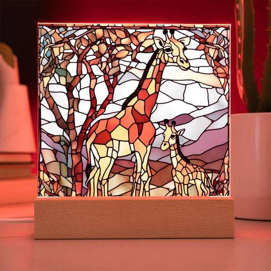 Mom and Baby Giraffe  Led Dimmable Table Nightlight