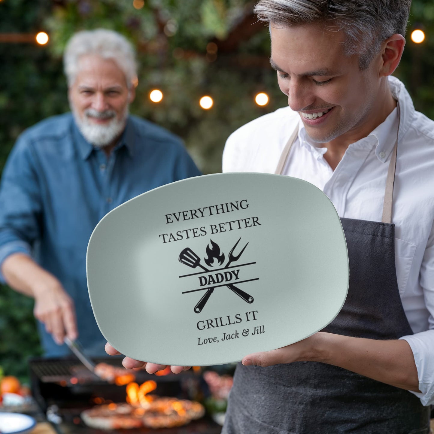 Copy Personalized BBQ Platter, Gift for Dad, Everything Tastes Better Plate, Custom Grill Plate, Dad Grilling Gift, Father's Day Present