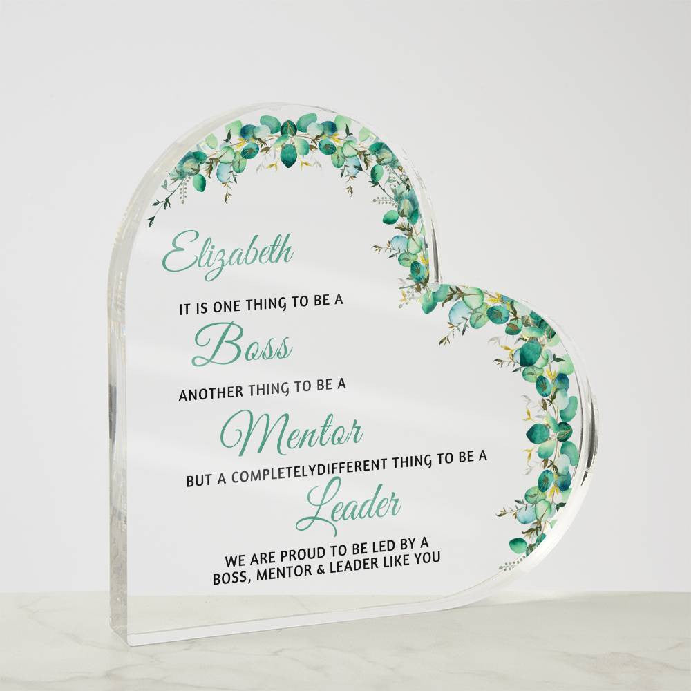 Boss Leader Mentor Acrylic Heart Plaque-[Heartfelt Family Gift]