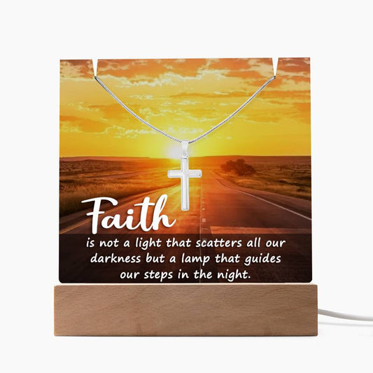 Faith is not a light Religious Plaque & Cross Gift Set-[Heartfelt Family Gift]