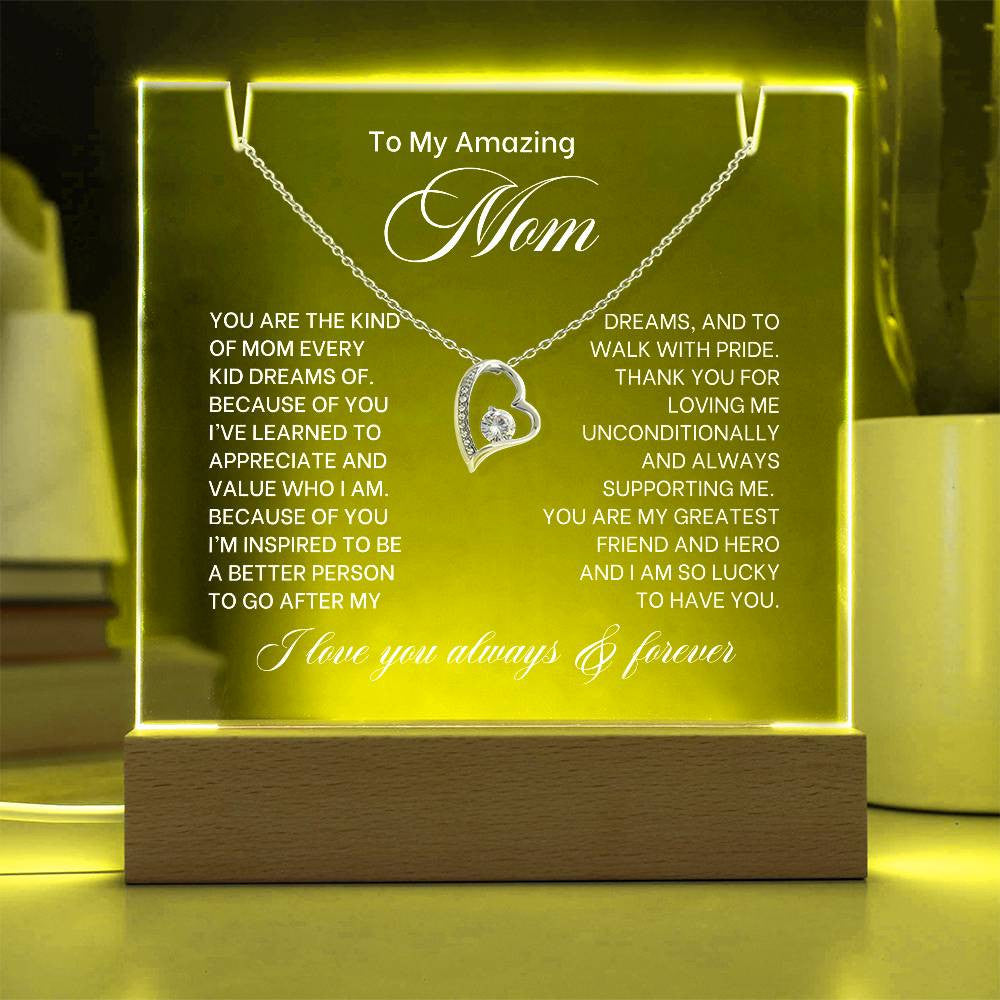 Mom Lighted Jewelry Holder with Necklace Gift Set-[Heartfelt Family Gift]
