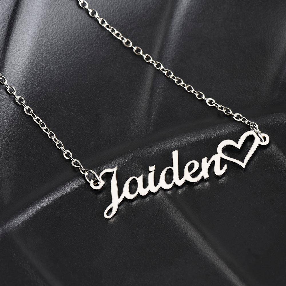 First Day of Preschool Name Necklace with Heart-[Heartfelt Family Gift]