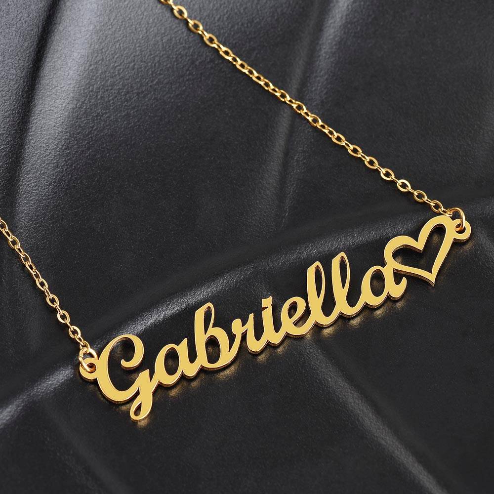 First Day of Preschool Name Necklace with Heart-[Heartfelt Family Gift]