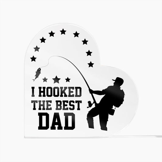 Fishing Dad Acrylic Heart-[Heartfelt Family Gift]