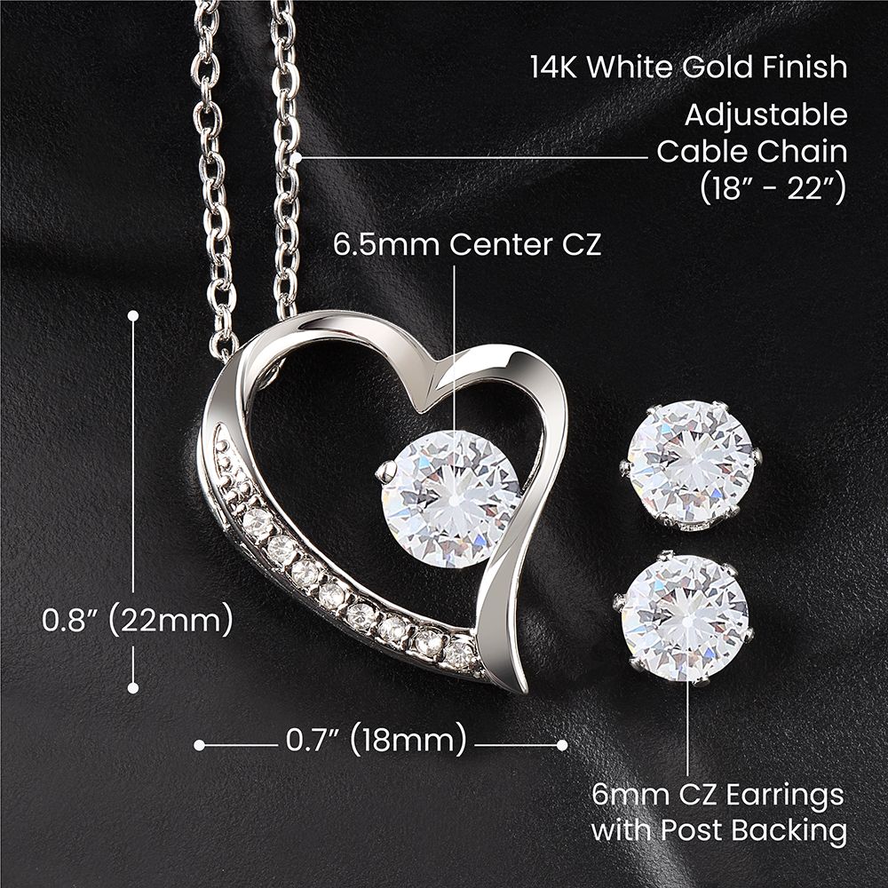 Future Mother in Law Heart Necklace Earring Set Gift From Bride-[Heartfelt Family Gift]