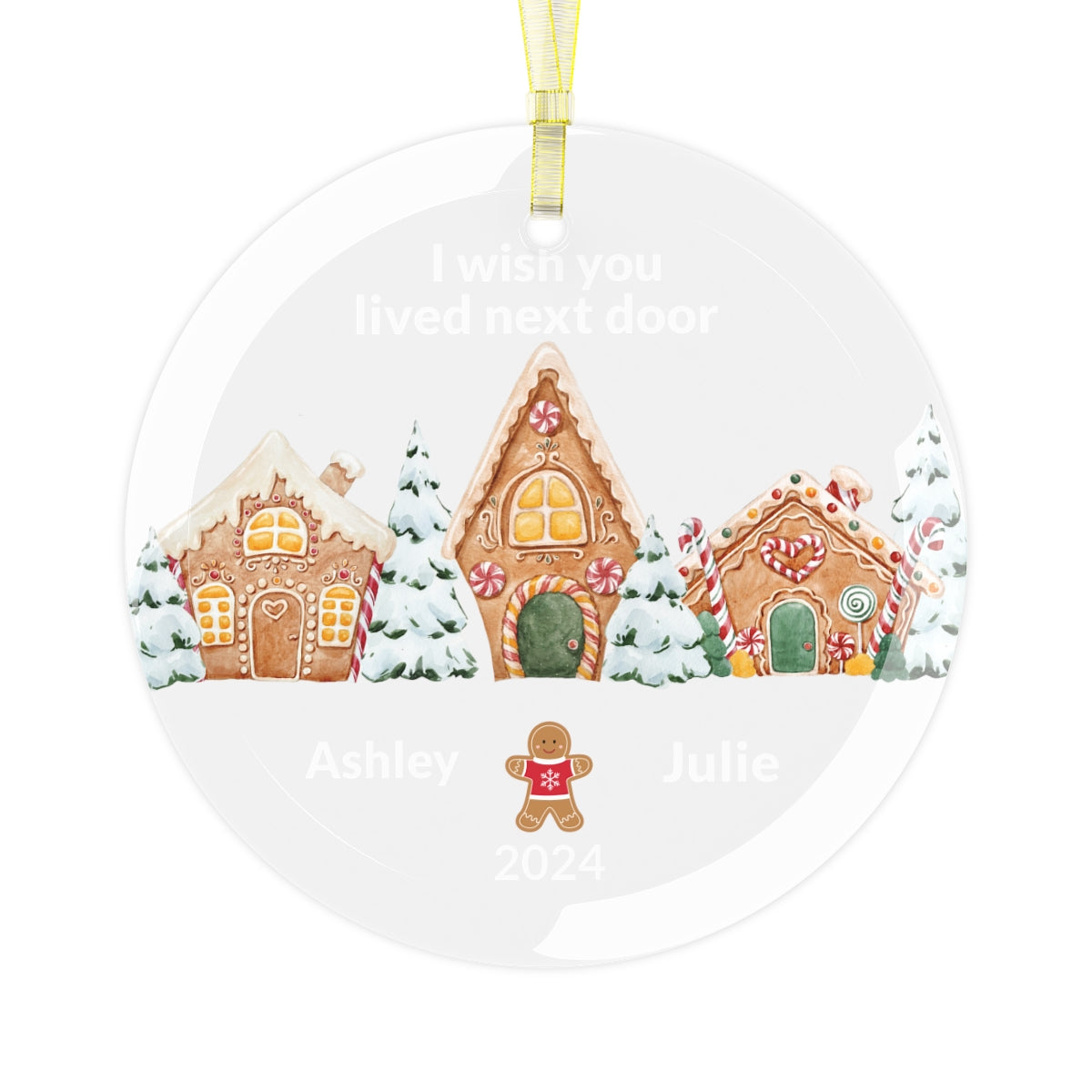 Personalized  Gingerbread Glass Ornament-[Heartfelt Family Gift]