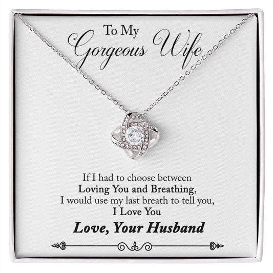 Gorgeous Wife - Loving You - Love Knot Necklace-[Heartfelt Family Gift]