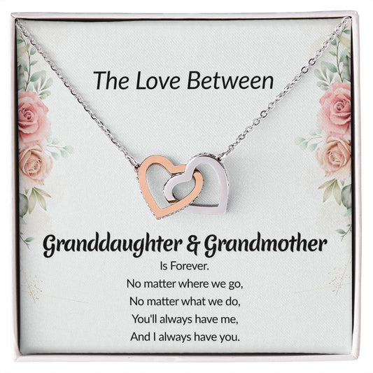 Granddaughter and Grandmother Interlocking Heart Necklace Gift-[Heartfelt Family Gift]