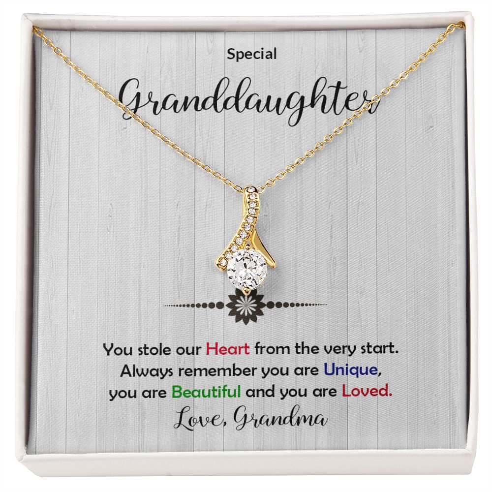 Granddaughter - Beautiful and Loved - Alluring Beauty Necklace-[Heartfelt Family Gift]