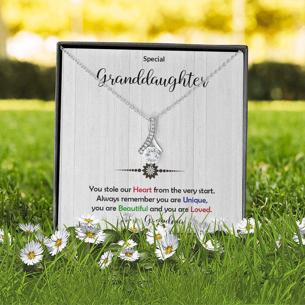 Granddaughter - Beautiful and Loved - Alluring Beauty Necklace-[Heartfelt Family Gift]