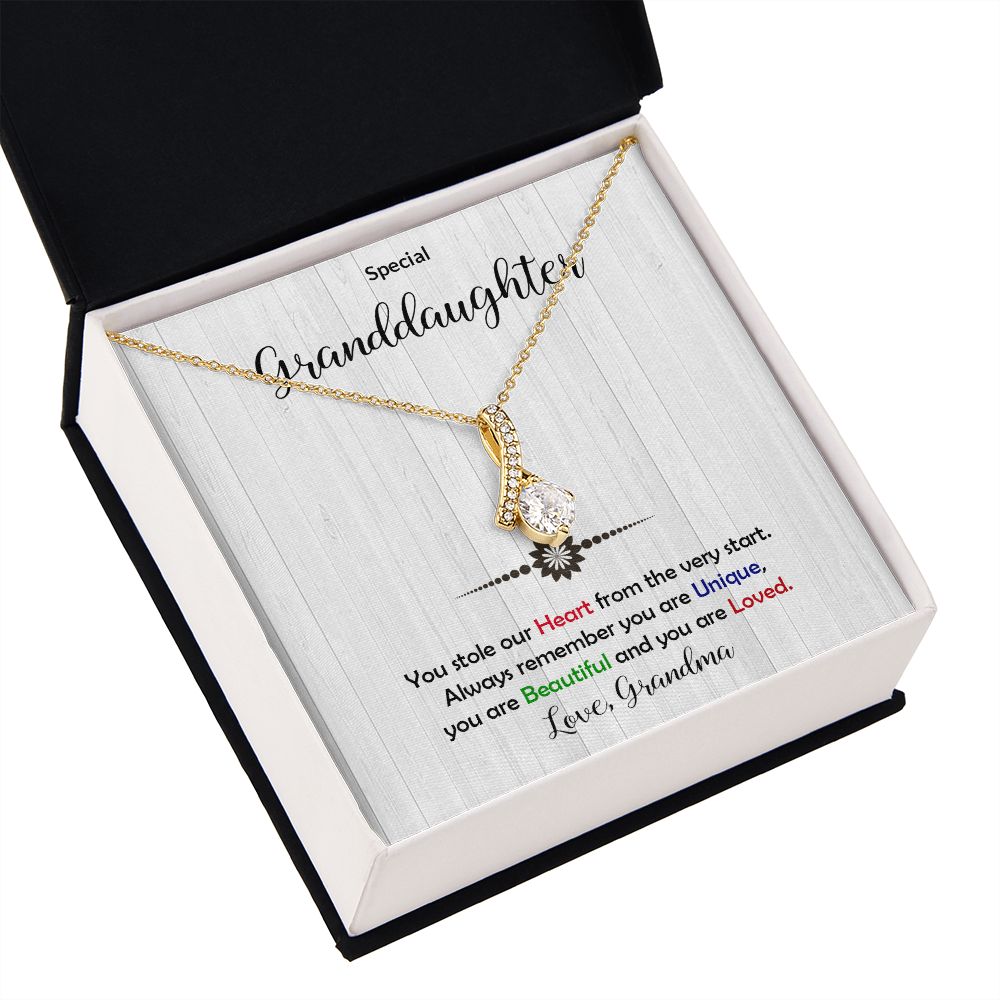 Granddaughter - Beautiful and Loved - Alluring Beauty Necklace-[Heartfelt Family Gift]