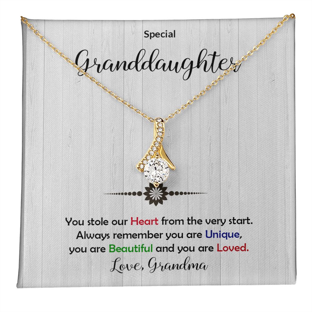 Granddaughter - Beautiful and Loved - Alluring Beauty Necklace-[Heartfelt Family Gift]